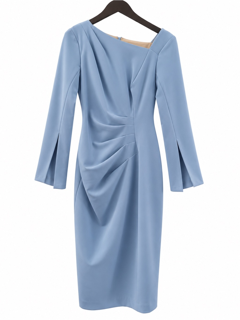 Posh Couture Lite Blue Slit Sleeve Cocktail Dress NWT Medium